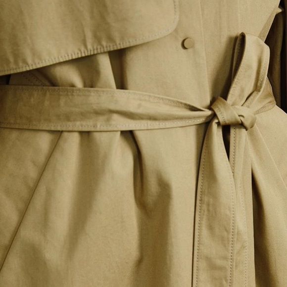 JNBY Designer Tech Nylon Khaki Trench Raincoat - Picture 2 of 8